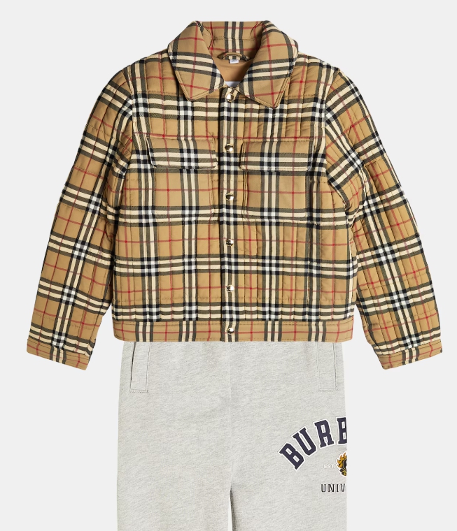 Burberry kids check wind breaker jacket