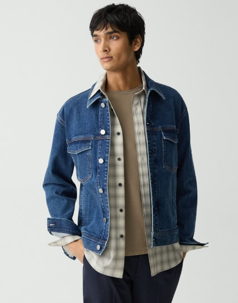 City Trucker Jacket in Stretch Denim