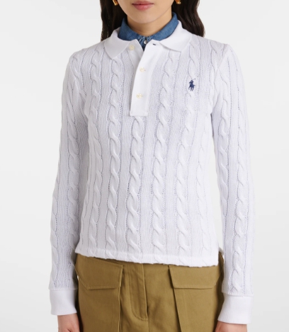 Polo Ralph Lauren cable knit cotton polo sweater
