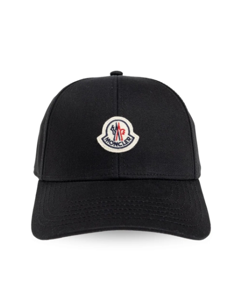 Moncler 로고 패치 커브드 피크 야구 모자