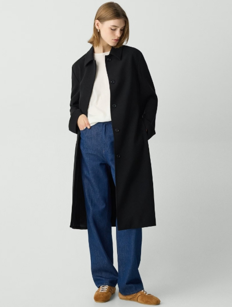 Slim Car Coat in Admiral Crepe