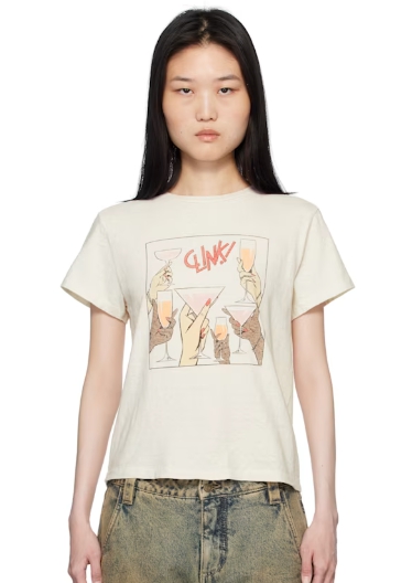Re/Done Off-White Classic 'Cheers' T-shirt