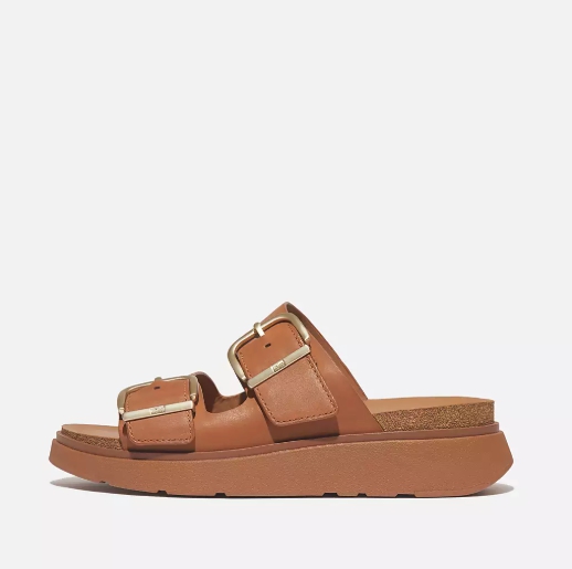 GEN-FF Buckle Two-Bar Leather Slides