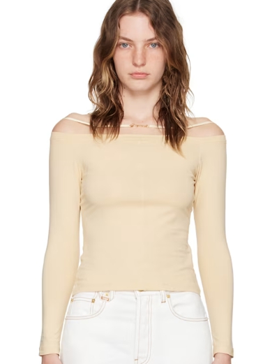 JACQUEMUS Beige 'Le t-shirt Sierra' Long Sleeve T-Shirt