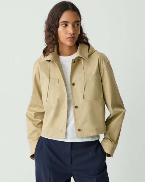 Hooded Jacket in Cotton Chino