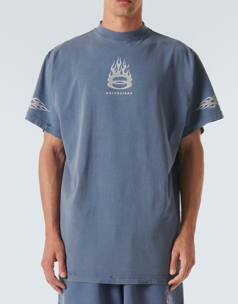 Balenciaga Burning Unity cotton jersey tshirt