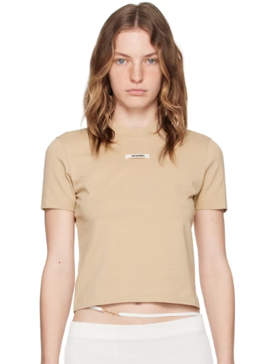JACQUEMUS Beige La Casa 'Le t-shirt Gros Grain' T-Shirt