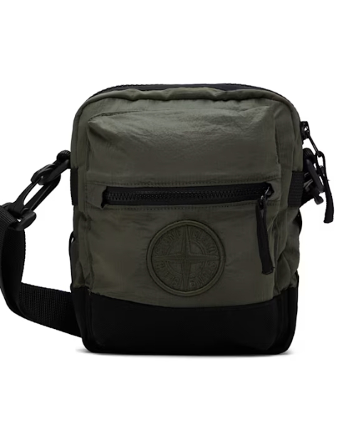 Stone Island Khaki Contrast Nylon Metal Co Shape Bag