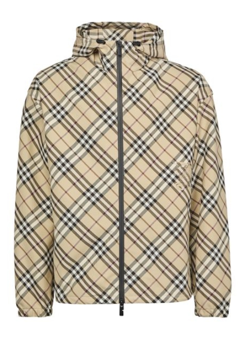 BURBERRY Check reversible nylon jacket