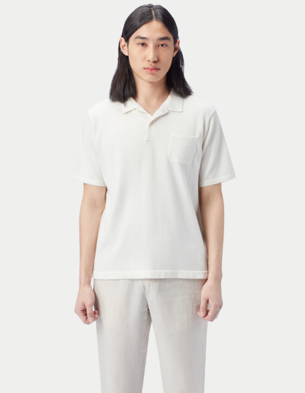 Men's Cotton Silk Cashmere Blend Polo Shirt