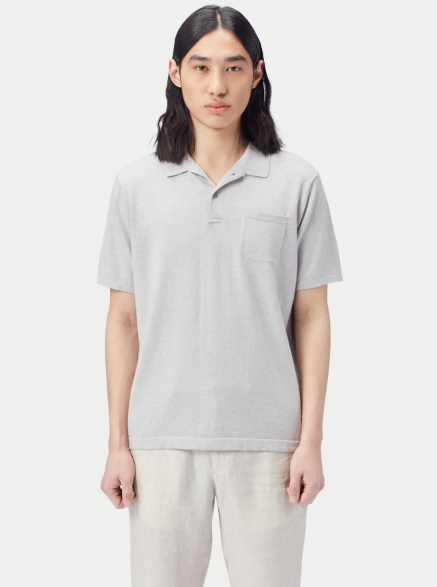 Men's Cotton Silk Cashmere Blend Polo Shirt