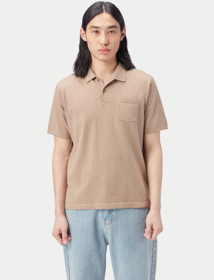Men's Cotton Silk Cashmere Blend Polo Shirt