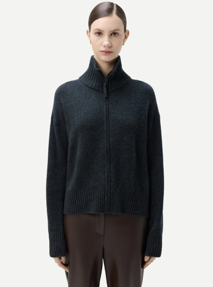Cashmere Zip Cardigan