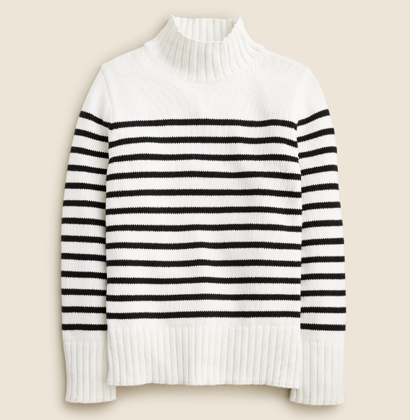 Cotton turtleneck sweater in stripe