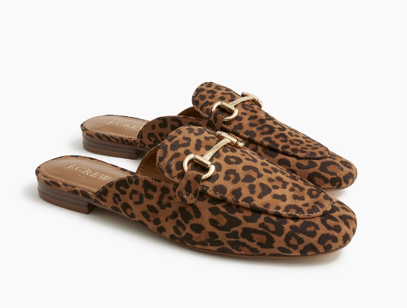 Leopard slip-on mules