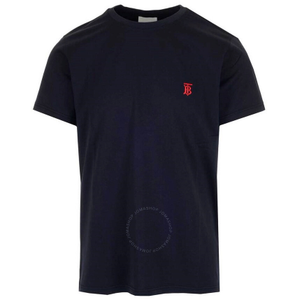 Burberry Navy Embroidered Logo T-shirt