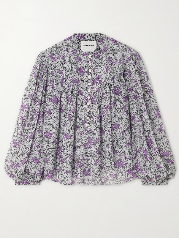 MARANT ÉTOILE 살리카 플로럴 프린트 코튼 보일 블라우스