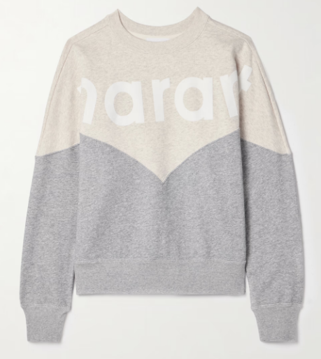 MARANT ÉTOILE 휴스턴 플록 투톤 코튼 혼방 저지 스웨트셔츠