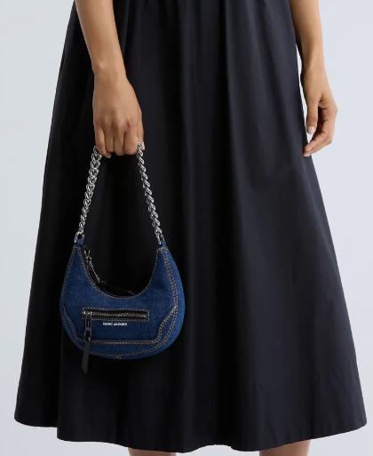 Denim Cruiser Mini Crescent Crossbody Bag
