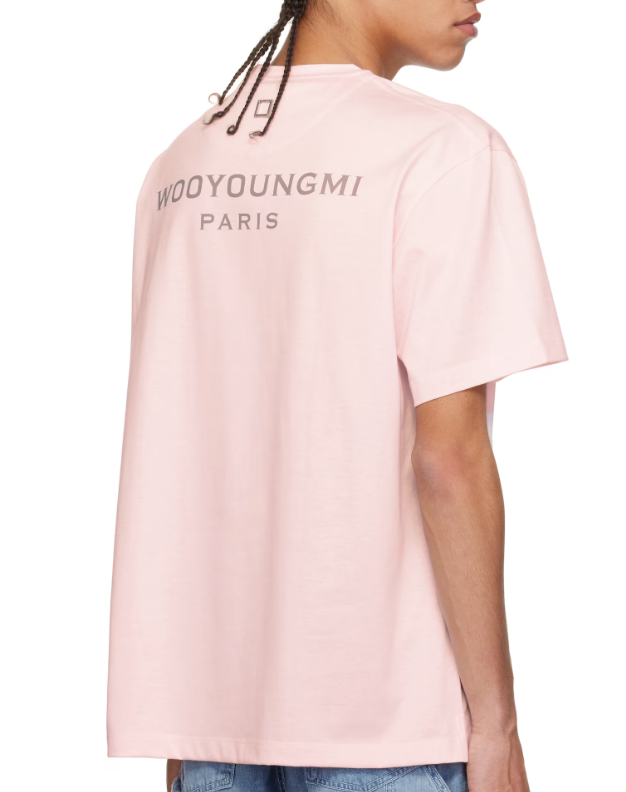 WOOYOUNGMI Pink Cotton Back Logo T-shirt