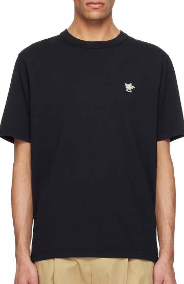 Maison Kitsuné Black Barista Fox Patch Relax T-shirt
