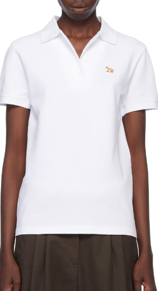 Maison Kitsuné White Baby Fox Patch Regular Polo