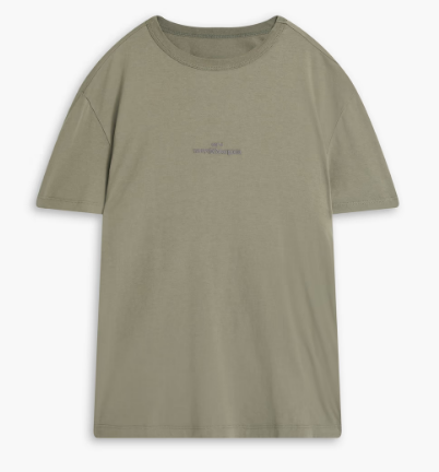 Embroidered cotton-jersey T-shirt