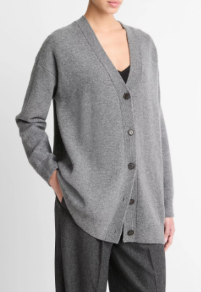 Double-Knit Wool-Blend Oversized Cardigan