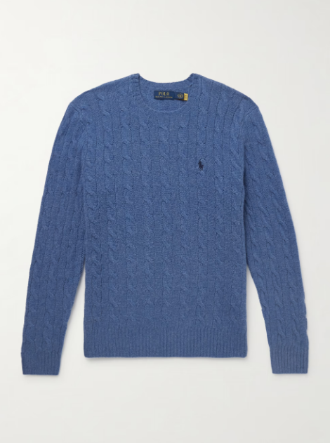 POLO Slim-Fit Cable-Knit Wool and Cashmere-Blend Sweater