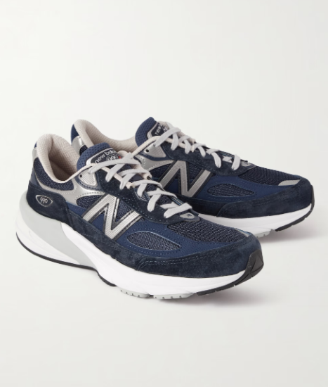 NEW BALANCE 990v6 Leather-Trimmed Suede and Mesh Sneakers