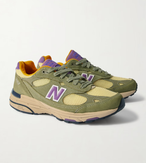 NEW BALANCE 993 Leather-Trimmed Mesh and Suede Sneakers