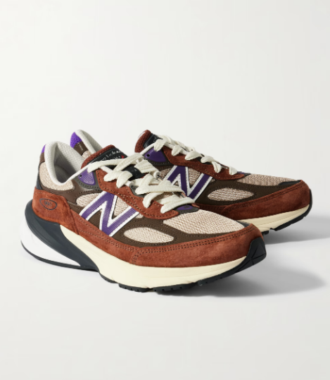NEW BALANCE 990v6 Leather-Trimmed Suede and Mesh Sneakers