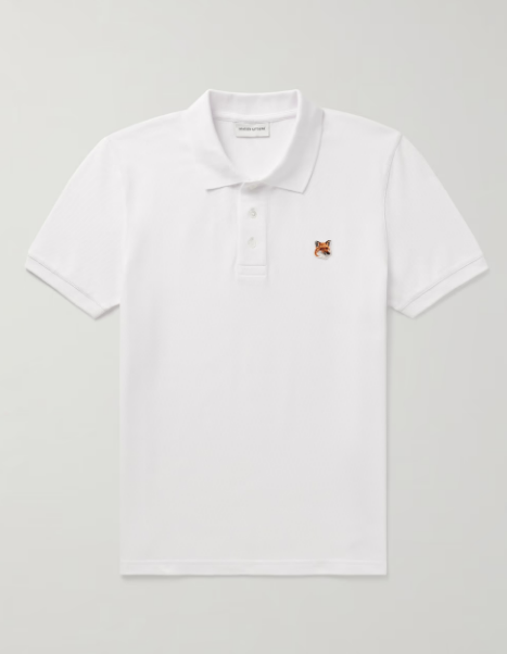 MAISON KITSUNE Logo-Appliquéd Cotton-Piqué Polo Shirt