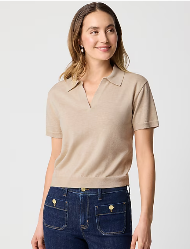 Short-sleeve sweater-polo