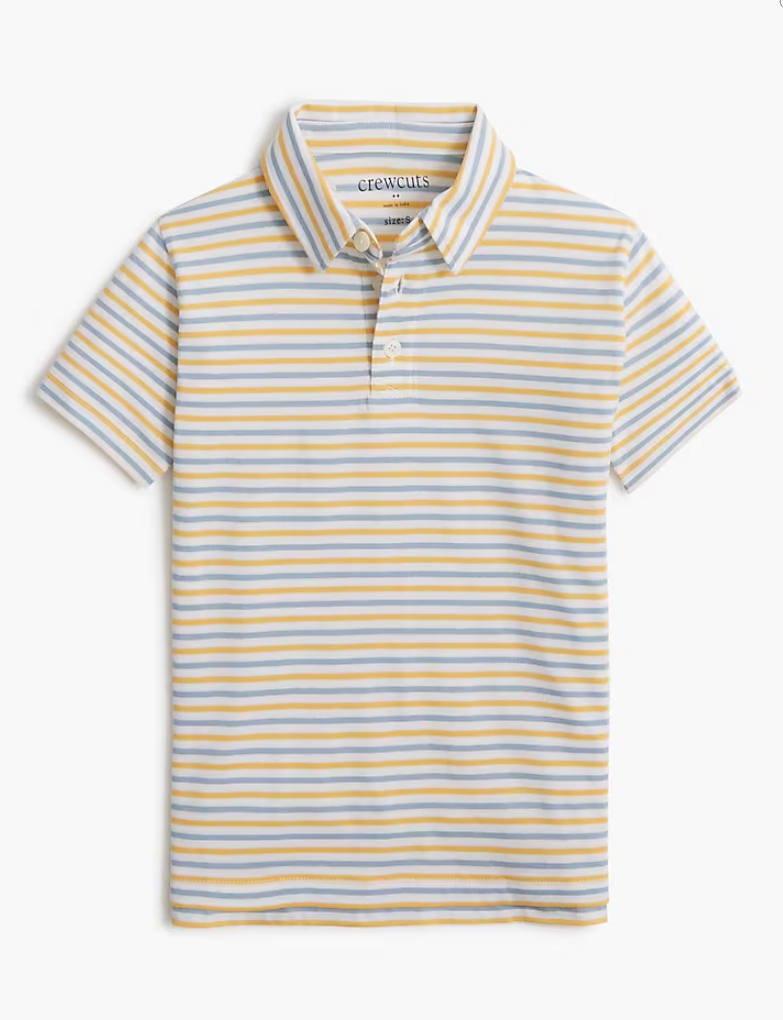 Boys' cotton striped polo shirt