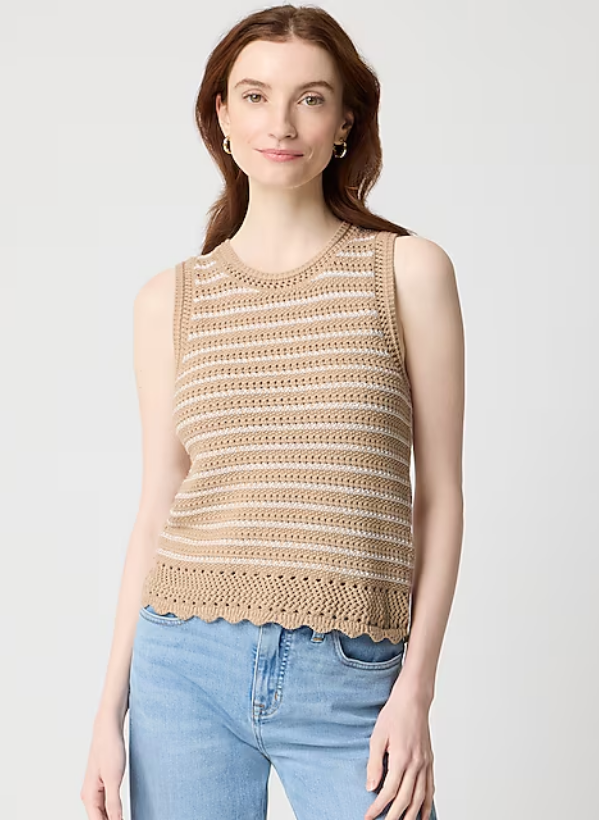 Striped crochet sweater-tank