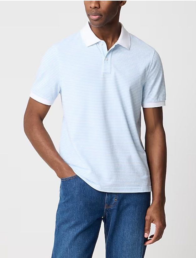 Striped flex piqué polo shirt