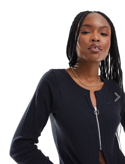 Nike knitted ribbed cardigan in black