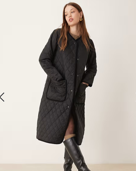 Barbour Women's Round Collar Quilt jacket in black