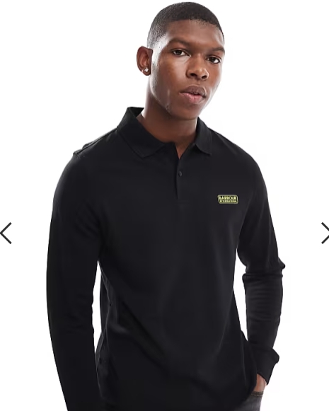 Barbour International long sleeve polo in black