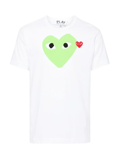 COMME des GARCONS PLAY Blue Heart Red Emblem Tee Unisex