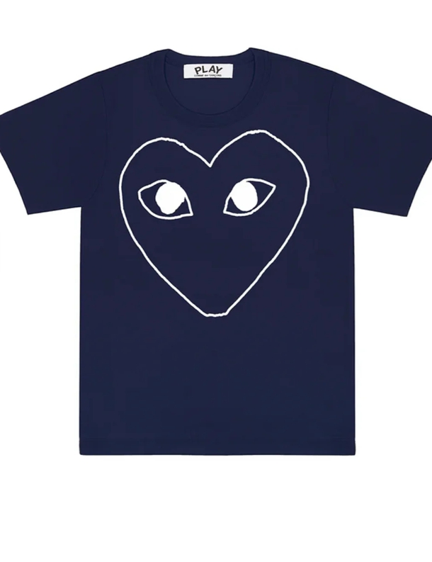 COMME des GARCONS PLAY White Outline Tee Unisex