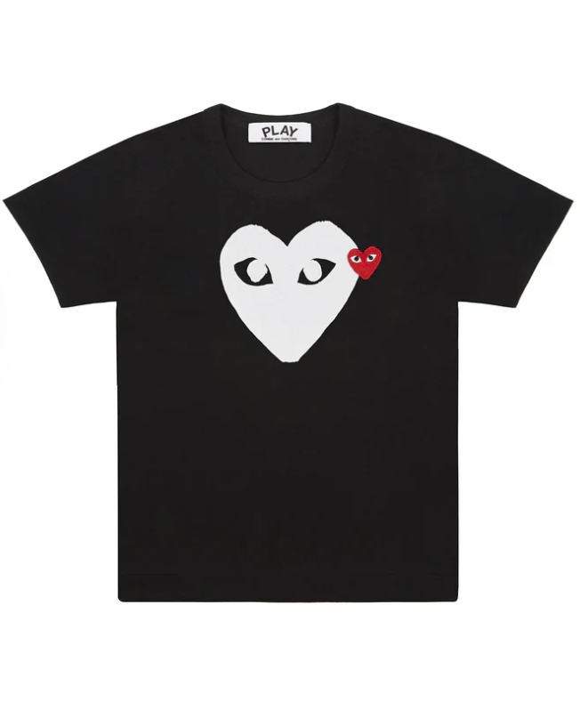 COMME des GARCONS PLAY Laminated Whtie Heart Tee Unisex