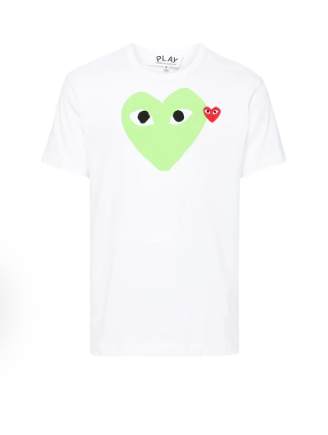 COMME des GARCONS PLAY Blue Heart Red Emblem Tee Unisex