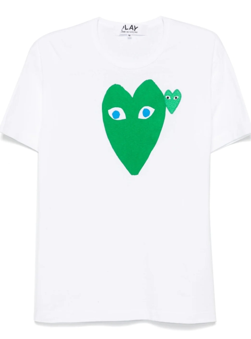 COMME des GARCONS PLAY Green Heart Blue Eyes Tee Unisex