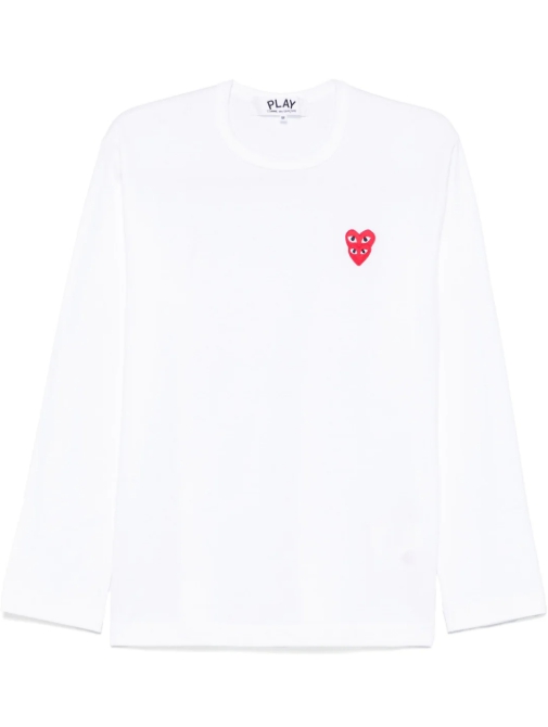 COMME des GARCONS PLAY Stacked Red Emblem Tee Unisex