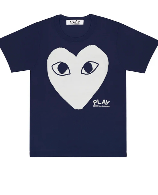 COMME des GARCONS PLAY Laminated White Heart Tee Unisex