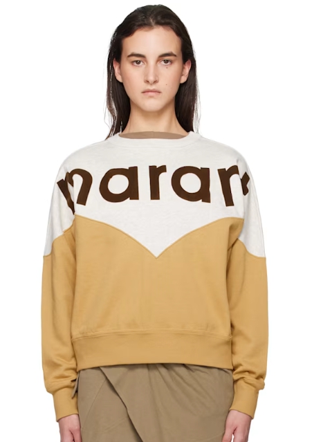 Isabel Marant Etoile Gray & Tan Houston Sweatshirt