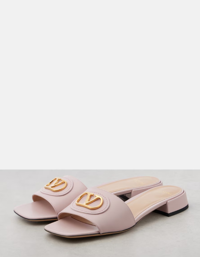 Valentino Garavani VLogo 레더 슬라이드