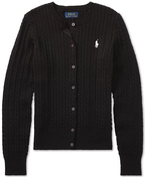 Polo Ralph Lauren Big Girls Cable-Knit Cotton Cardigan